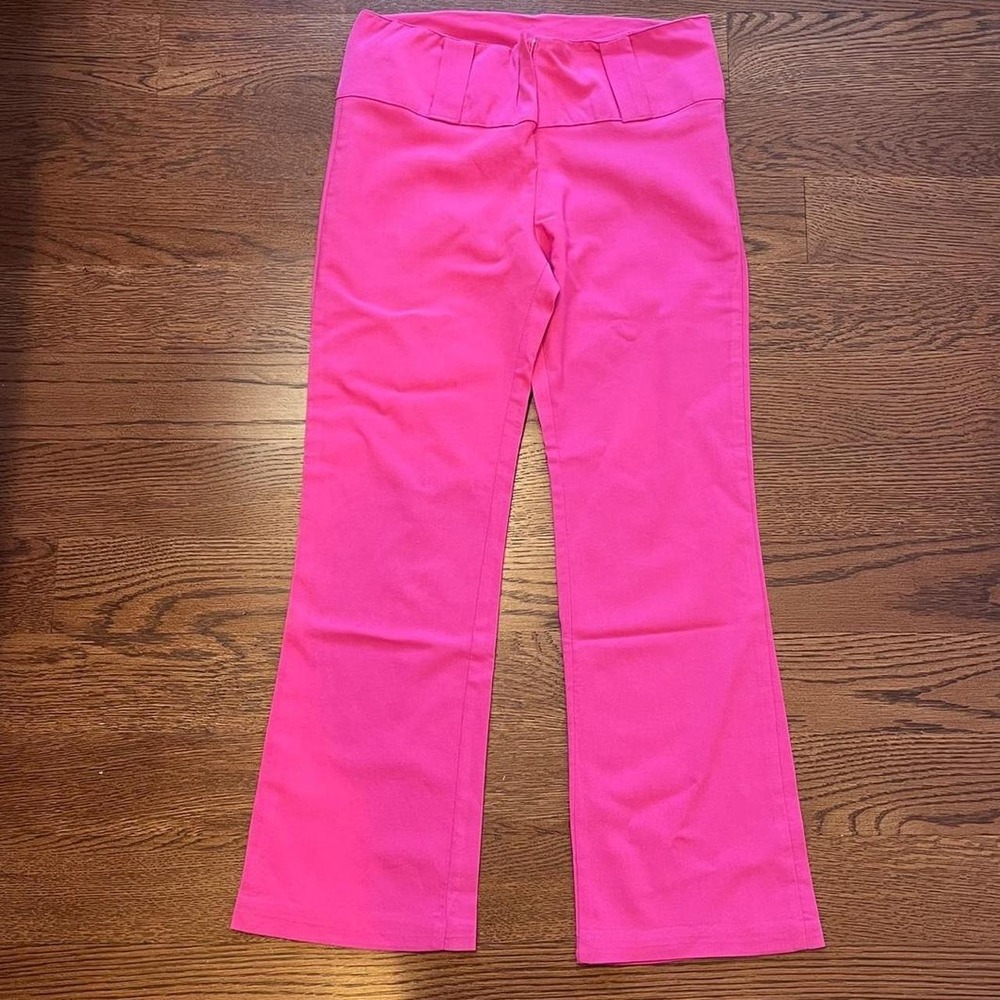 ⭐y2k‎ hot pink low/mid rise wide leg flare capri trouser pants size 26